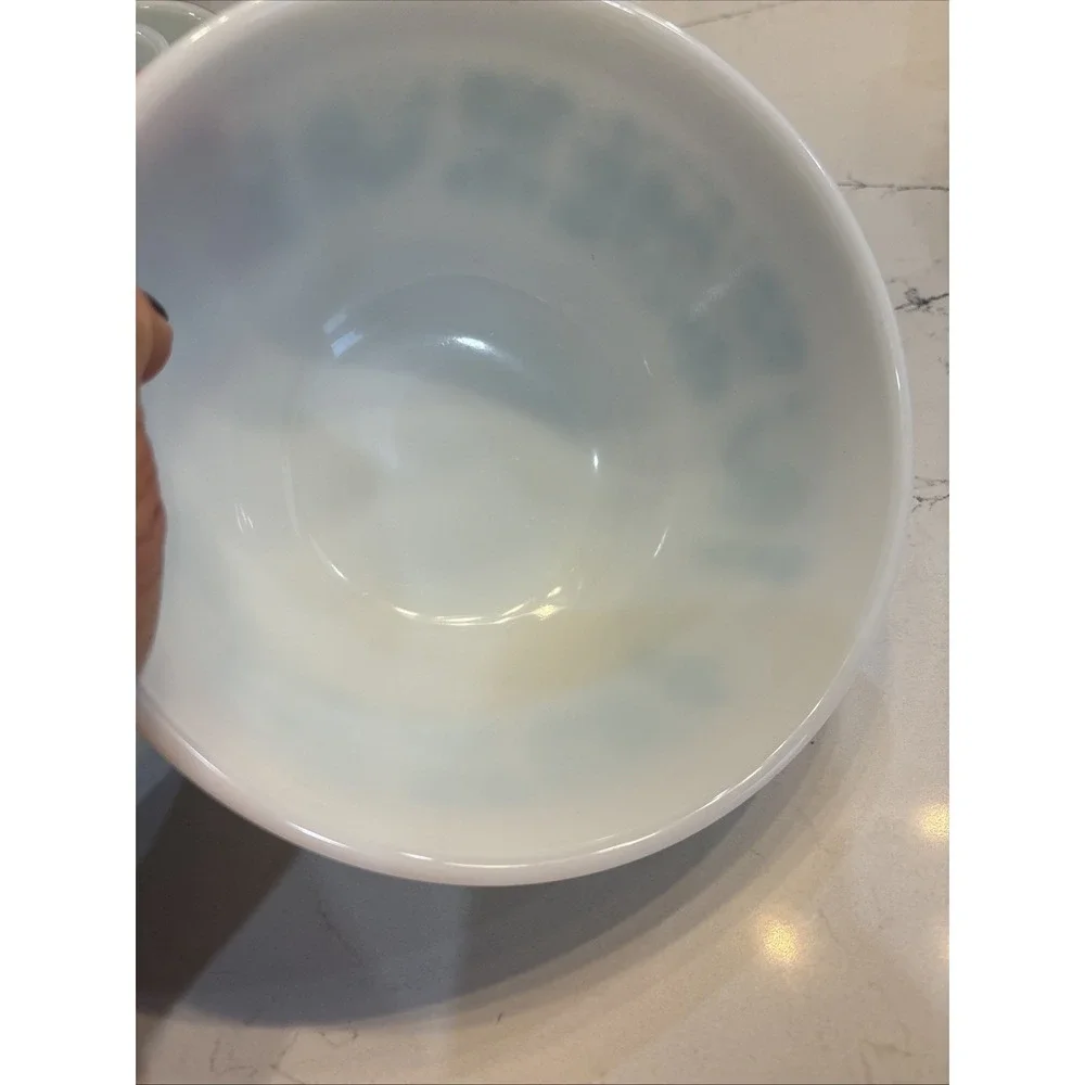 Pyrex Amish Butterprint Nesting Mixing Bowl Set 3 Piece Turquoise 4,2.5, 1.5 qt